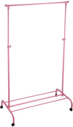 Home Vida Clothes Rack, Single Clothes Rail, Adjustable, Pink