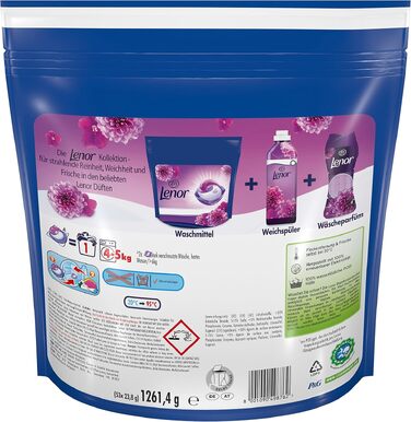 Капсули для прання Lenor All-in-1 Color Amethyst Blütentraum для кольорових речей, захист кольору, 53 шт (104 прання)