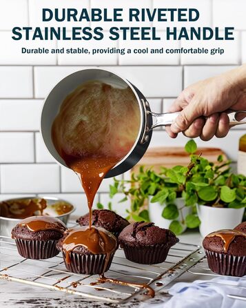 Набір посуду Cook N Home: 10 предметів, антипригарне покриття, кераміка, індукція, блакитний