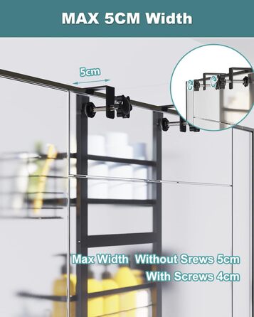 Golden Bell Shower Shelf, Over-the-Door Shower Shelf (No Drilling), Shampoo Holder for Shower, Adjustable Hanging Shower Shelf 3 Tiers Over the Door Glass Wall for Bathroom, Black