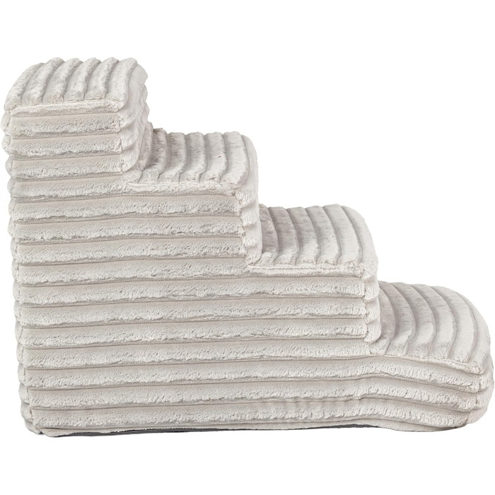 Сходинка для собак та котів Boutique Zoo: 4 сходинки, 40 см, велюр, сірий колір | для ліжка та авто