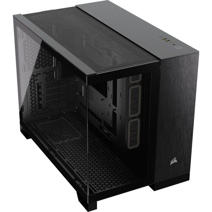 Корпус для ПК CORSAIR 2500X Obsidian mATX з двокамерним дизайном та підтримкою зворотного підключення материнської плати