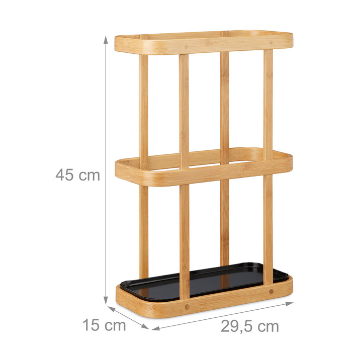 Relaxdays Bamboo Umbrella Stand with Drip Tray