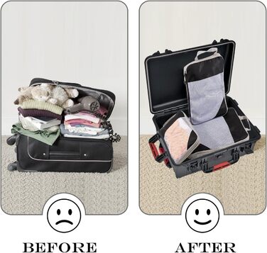 Органайзери для валізи Packing Cubes, набір 3 шт. (74 л) - Чорний