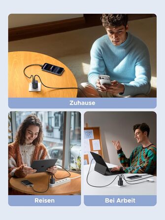 Зарядний пристрій UGREEN 30W USB-C з 3 портами GaN II для iPhone, iPad, Galaxy, Pixel - Швидка зарядка PD