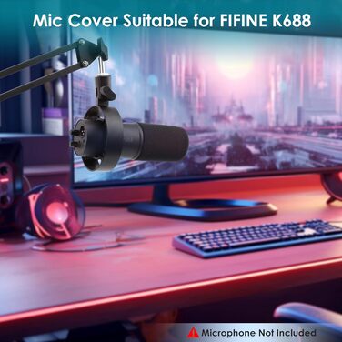 FIFINE K688 Тримач для мікрофона на підставці – кріплення для мікрофона з гнучким регулюванням, сумісний з FIFINE Recording XLR/USB мікрофонами, з кабелеутримувачами, для запису звуку, настільний, YOUSHARES