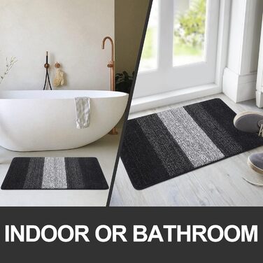 Килимок для дому Homaxy, чорний, 43x76 см, антиковзаюча, для собак, вхідні двері, машинне прання