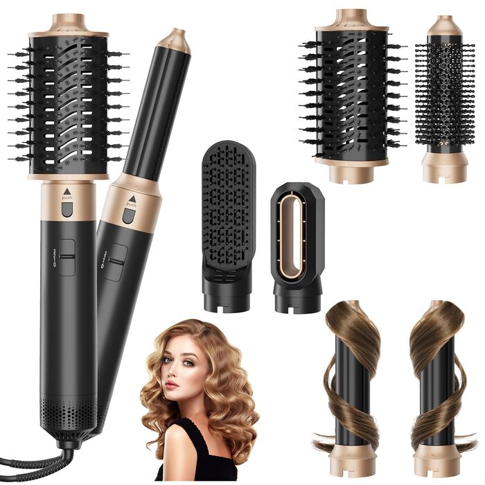 6-в-1 Airstyler Set: Фен, плойка, випрямляч, щітка для об'єму | 1000W, для сухого волосся