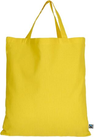 Еко-сумка з бавовни TEXXILLA, Fairtrade, жовта, 38x42 см, 10 шт., короткі ручки, багаторазова, для покупок, 14 кольорів, без принта
