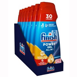 Гель для посудомийних машин Finish Powergel Anti-Geruch, без запаху, 210 мийок (7 паковок по 600 мл)