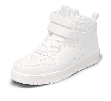 Жіночі баскетбольні черевики Lucky Step з кріпленням на липучці - стильні кросівки з екошкіри (37 EU, Білий)