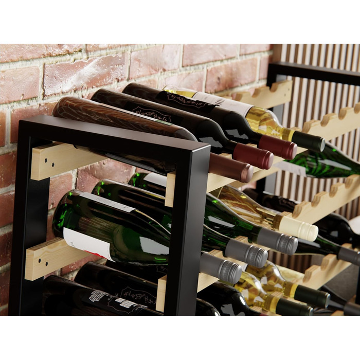 Lenmar Serie RW Wooden Wine Rack for Bottles, LOFT, Bottles, Wine, Bottle Rack, Cellar Rack, Shelves, Bottle Holder, Wine Stand … (LOFT 135, 204 x 104 x 27, 135 Bottles)