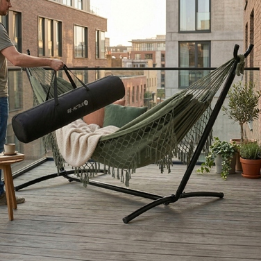 Гамак без стійки BE-ACTIVE PL, зелений, навантаження до 200 кг, 300 x 150 см