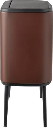 Сміттєвий відер Brabantia Bo Touch Bin на 36 л, металевий, з двома внутрішніми відрами (11л + 23л), колір Mineral Cosy Brown, 54 x 32 x 68 см