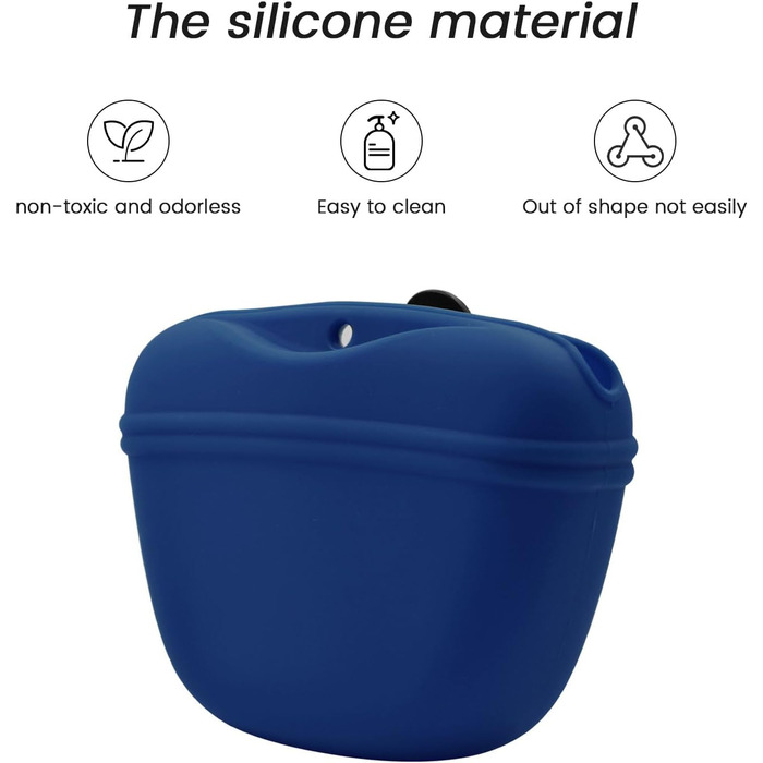 Силіконовий мішечок для корму для собак AUDWUD з кліпсою та магнітною застібкою, 2 шт., морська синя