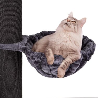 Лежанка HAPPYPET XXL Ø45 см для котів, міцна гамак-ліжко для великих порід, Мейн-кун, антрацит, витримує до 20 кг