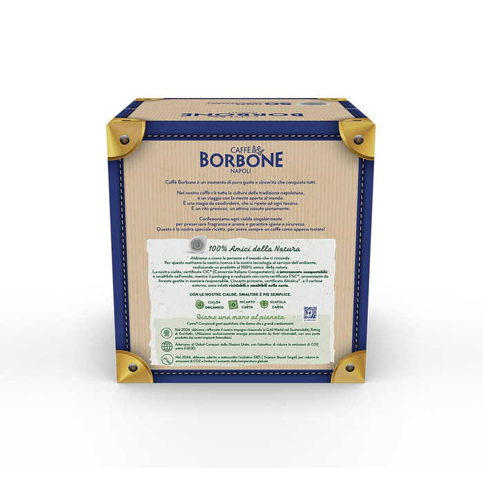 Кавові пади Caffè Borbone Blue Blend (декаф), сумісні з ESE системою, 44 мм, 50 шт, біорозкладні