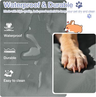 Водонепроникний килимок для собак Pawsse 80 x 60 см - зручний для подорожей, авто та кемпінгу