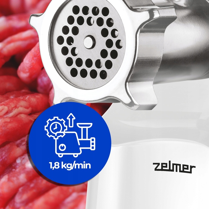 М'ясорубка Zelmer ZMM1540B, біла, 1500 Вт