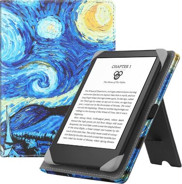 Чохол для eReader 6 дюймів: Kindle, Kobo, Tolino, Pocketbook, Sony. Чохол-підставка з петлею. Зіркове небо