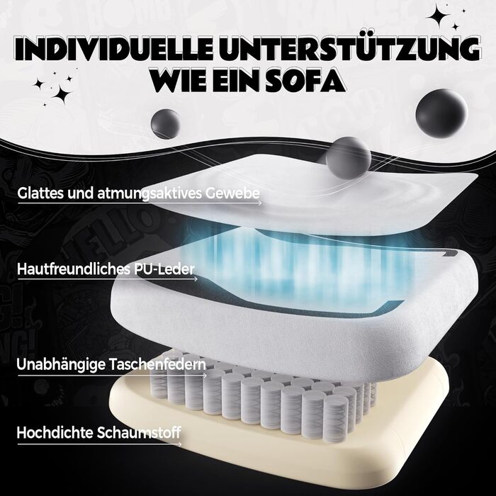 Ігровий крісло Dowinx з підніжкою, ергономічний, з дизайном лапок кота, сірий, для дорослих