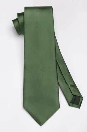 HISDERN Комплект краватки та кишенькового хустинки однотонний для весілля та свят