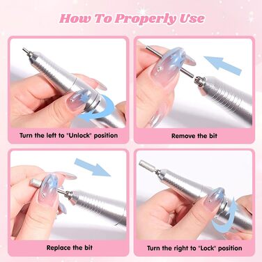 Електричний нагрівач для нігтів 2-в-1, професійний, 45000 об/хв, манікюрний набір, фрезер для гелю та акрилу