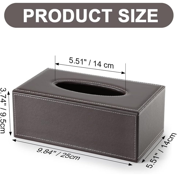 Коробка для серветок прямокутної форми KINGFOM™ для дому, офісу, авто (білий, коричневий)
