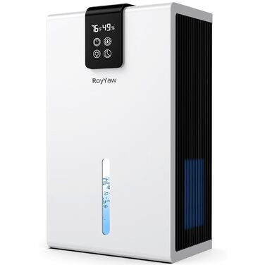 Електричний осушувач повітря, тихий, 2700 мл з LED дисплеєм, автоматичне відтанення, режим сну, проти вологи та плісняви, для спальні/ванної кімнати, білий