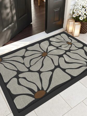 Привітальний килимок COLOR&GEOMETRY для вулиці 80 x 150 см, протибрудний та протиковзкий килим для вхідної зони, вологостійкий та придатний для прання, бежевий