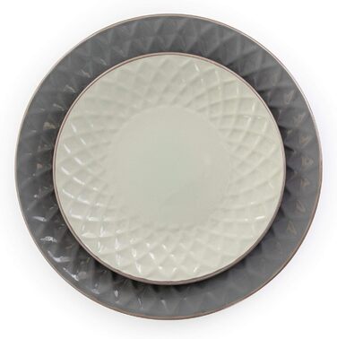 Набір посуду Elama Tahiti з каменю, 16 предметів, сірий та перламутровий