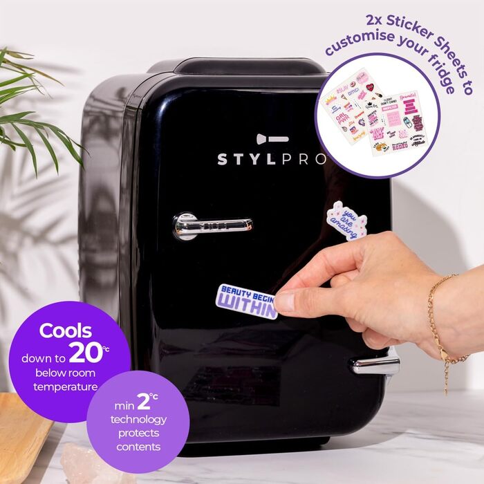 Mini Beauty Kühlschrank Stylpro Schwarz 4L: Для догляду за шкірою, серумами, кремами, масками та нігтями