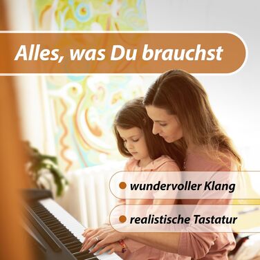 Цифрове піаніно Cantabile DP-50 SM E з 88 клавішами та молоточковим механізмом, 14 голосів, USB, 3 педалі, роз'єми для навушників, підставка для нот - в комплекті банкетка, навушники, навчальний курс - чорний матовий