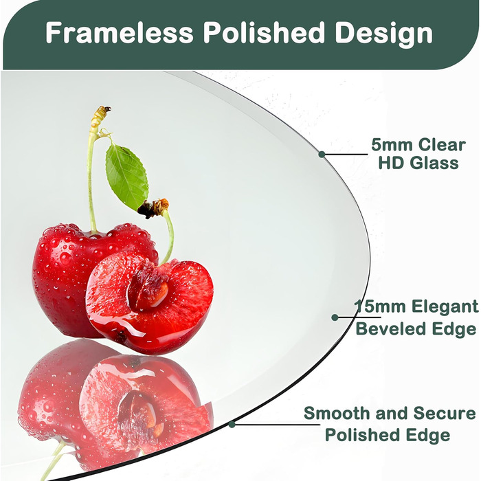 ANYHI Круглий дзеркало без рами, 40.6 см, для ванної кімнати, вітальні, спальні, входу, монтаж на стіну, сучасний дизайн