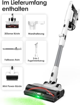 Бездротовий пилосос Tineco PURE ONE A50S Plus: потужний акумуляторний вертикальний пилосос з контейнером 1 л та турбощіткою ZeroTangle для видалення шерсті тварин. Ідеально підходить для твердих підлог.