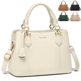 Жіноча сумка RAINSMORE середнього розміру з екошкіри, біла: сумка-тоут, сумка на плече, ручна сумка