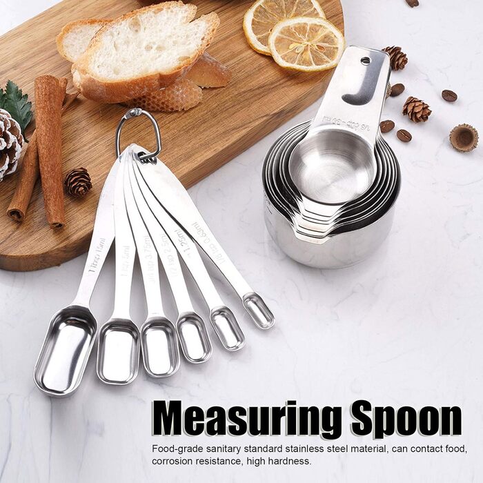 Stainless Steel Measuring Spoons, Kitchen Utensil Measuring Spoons Measuring Cup Cuillere Doseuse Grams for Home