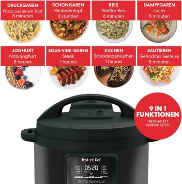 Instant Pot Duo Plus with WhisperQuiet Smart Cooker 5.7 L - Pressure Cooker, Slow Cooker, Rice Cooker, Sauté Pan, Yogurt Maker, Steamer, and Food Warmer, Black/Stainless Steel Duo Plus WhisperQuiet 5.7 Liter