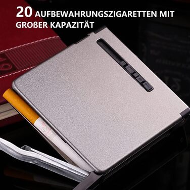 Електронне запальничкове кейс для сигарет CAM2 на 20 сигарет, чорний, з автоматичним викиданням