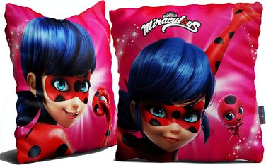 Декоративна подушка Miraculous Леді Баг 40x40 см для дітей, авто, дивану, реверсивна, з героями Марінетт, Адріан, Кет Нуар, Париж, до постільної білизни