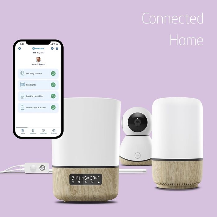 Небулайзер для дітей Maxi-Cosi Breathe з підтримкою Alexa та Google Assistant, інтелектуальний, з маслом, частина системи Connected Home