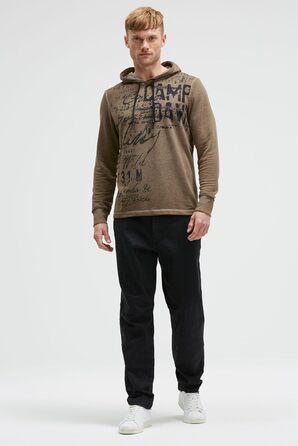 Чоловічий легкий худі Camp David з ефектом вигорання та малюнком (Стандарт, S, Бежевий)