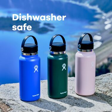 HYDRO FLASK - 1180ml (40oz) Water Bottle - Insulated Stainless Steel Water Bottle - Sports Bottle with Leakproof Flex Cap Lid & Strap - Dishwasher Safe Thermos - Wide Mouth Opening - Indigo