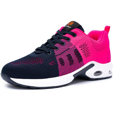 Зручні захисні черевики DYKHMILY для чоловіків та жінок: робочі черевики з металевим носком, дихаючі, спортивні, для промисловості та майстерні (41.5 EU, порошок вогнегасіння)