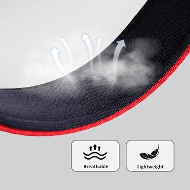 Нашийник для собак Didog нейлоновий, м'який, з металевою застібкою, чорний, L (розмір S: 25-38 см, червоний)