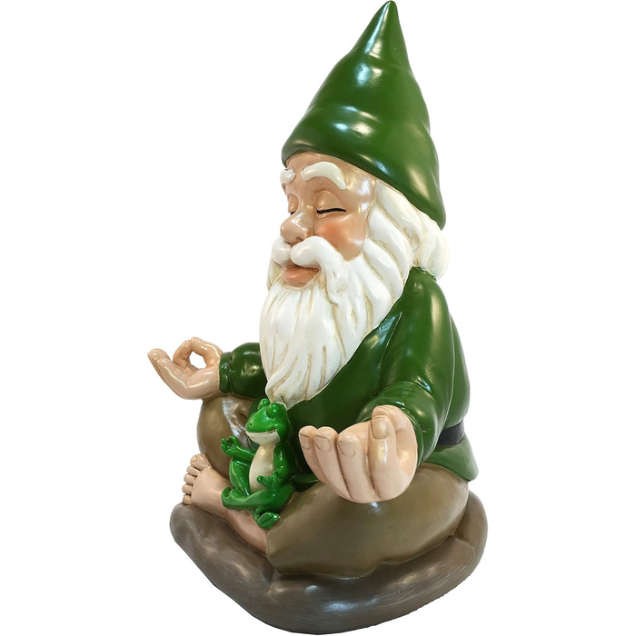 GlitZGlam Zen-Zwerg – Peace and Tranquility for Your Fairy Garden and Garden Gnomes 9 Inch Tall Miniature Figurine