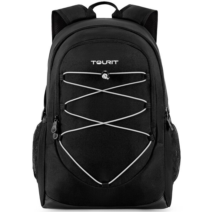 Рюкзак-холодильник TOURIT 25L, водонепроникний, ультралегкий для пікніка, кемпінгу, походів, барбекю (Чорний)