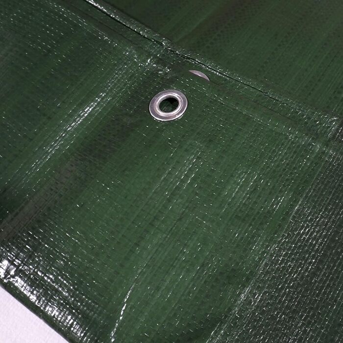HanjetHJ Waterproof Green Tarp, 140g/m², Robust, Thick PE Material, as Tent Roof, Roof Covering, Protective Cover for Camping, Swimming Pool, Boat (4 x 5 m)
