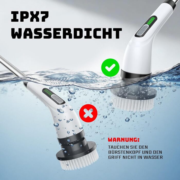 Електрична щітка для чищення Highyes Spin Scrubber, водонепроникна IPX7, біла