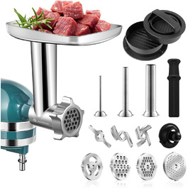 Електрична м'ясоподрібнювач насадка для KitchenAid Mixer, нержавіюча сталь